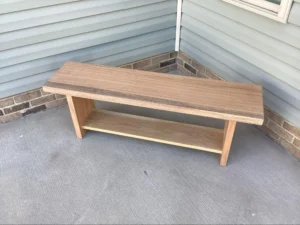 Red Oak Bench with Shoe Storage (2) Red Oak Bench with Shoe Storage